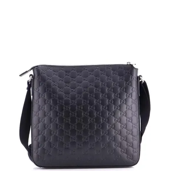 Signature Zip Messenger Bag Guccissima #237778G12B - Picture 3 of 7